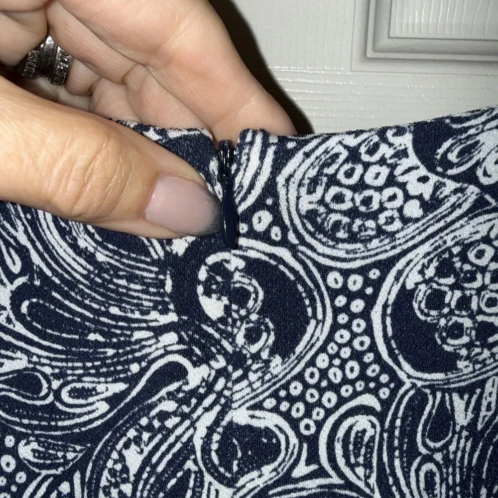 Michael Kors Blue Patterned Dress - Size L - Picture 6 of 6